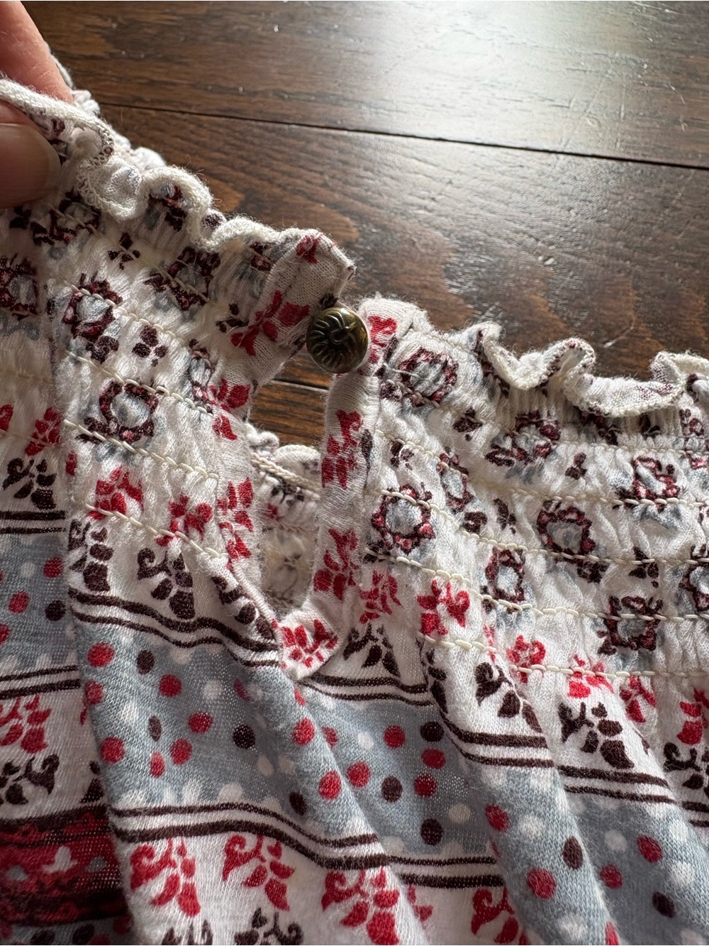 Lucky Brand Boho Peasant Top 100% Cotton Women's Small - Picture 5 of 7